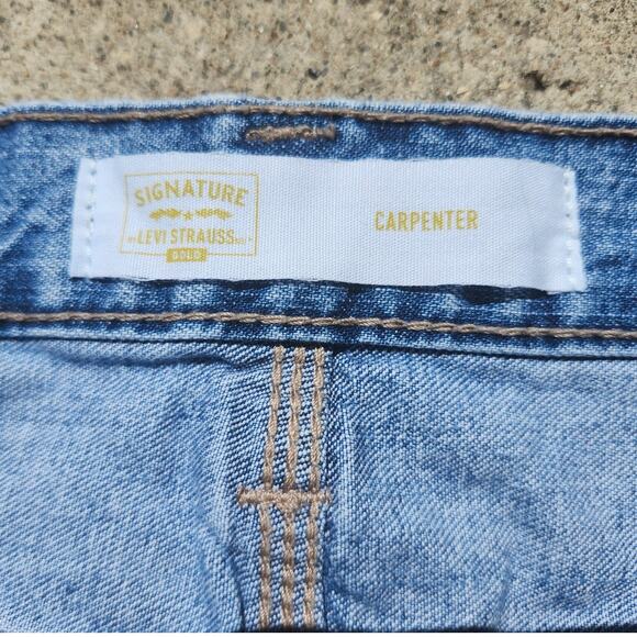 2 Levi Strauss Signature Carpenter Jeans Blue Denim Mens Size 50 Workwear - Picture 6 of 14